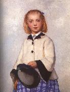 Albert Anker The Artist's Daughter Louise oil painting